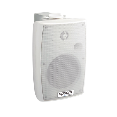KIT de Amplificador de Audio 120W para Rack | 4 Altavoces de Pared color Blanco 2.5W - 20W | Sistema 70/100V