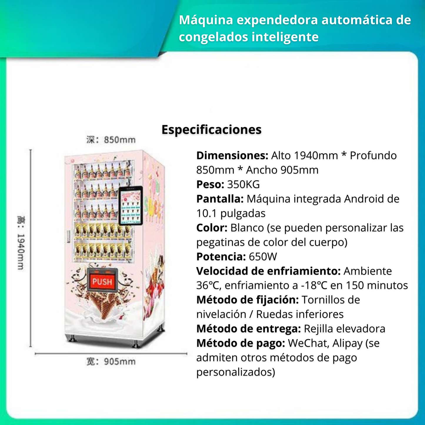 Ice cream and popsicle freezer vending machine