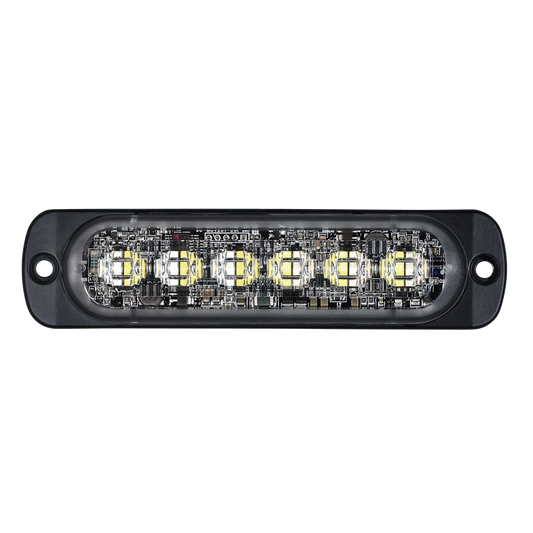 Luz Auxiliar de 12 LED, Rojo/Azul, Lente Transparente, SAE