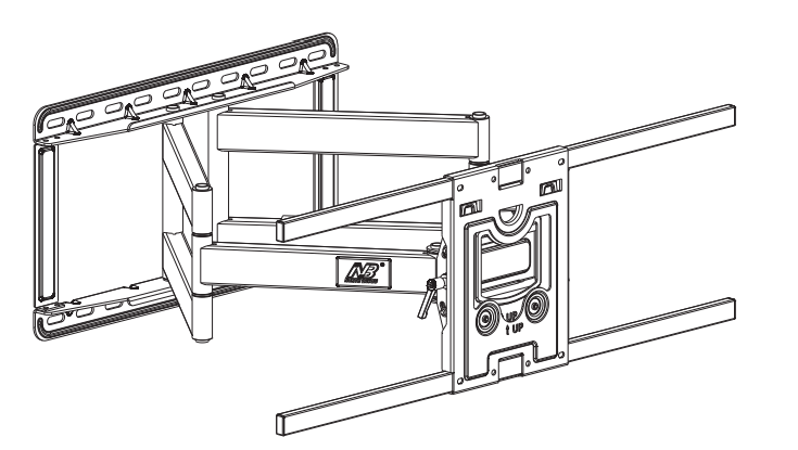Montaje de Pared Universal Giratorio SP5-NB / Pantallas de 75" a 110" / VESA 400x400 a 800x600 mm / Carga 90.9 kg (200 lbs) / Inclinación +10° a -5°