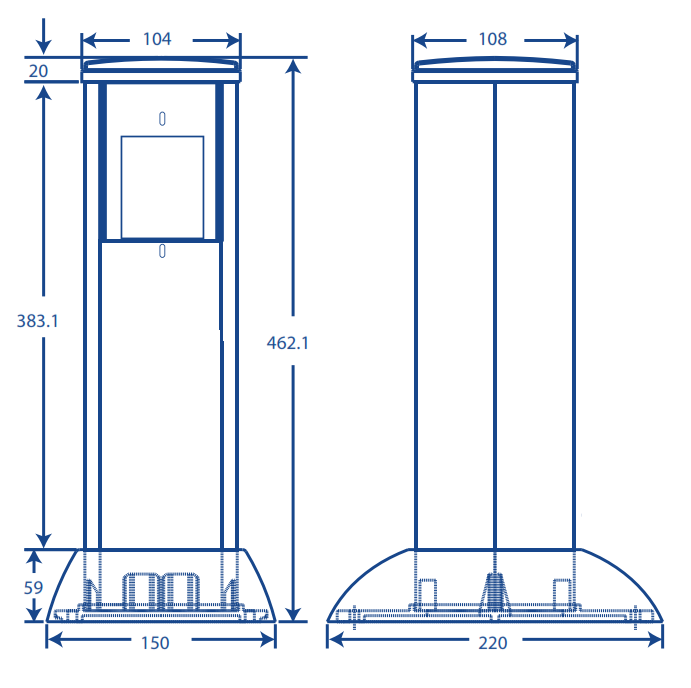 Mini Columna para Concentrar, Distribuir y Ordenar Cables de Energía Eléctrica o Puertos de Datos de Telecomunicaciones (10000-01000)