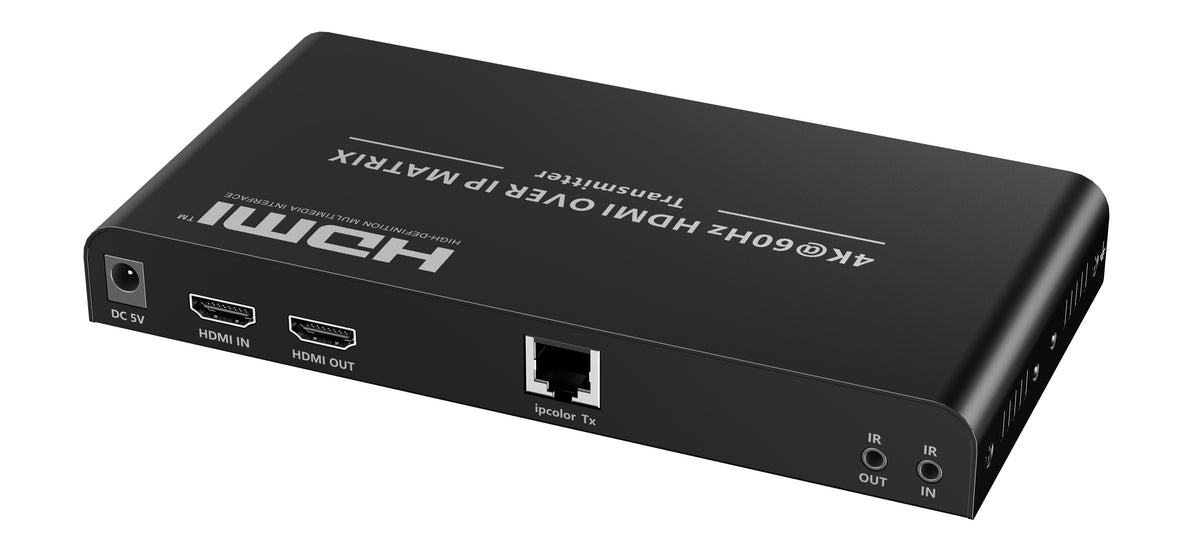 Extensor HDMI sobre IP | Transmisor | 4K@60Hz | 120 m | HDMI 2.0 | HDCP 2.2 | PoE | RS-232 | IR Bidireccional | Multicast