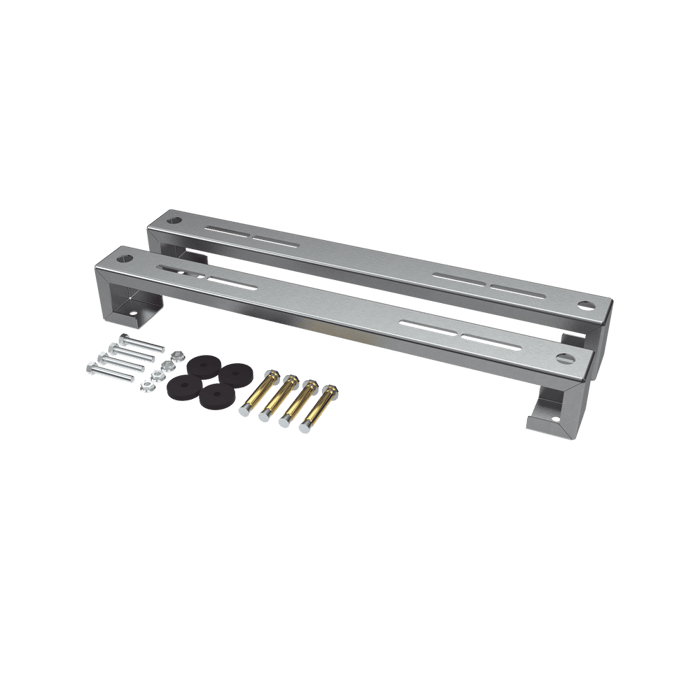 Base para minisplit para piso universal ajustable para capacidades de 1 a 3 toneladas con pernos deslizables y amortiguación