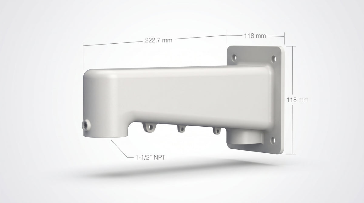 Soporte de Pared para Bala / Aluminio / Rosca 1-1/2' NPT / Serie 35 / Blanco RAL 9003 / Interior y Exterior