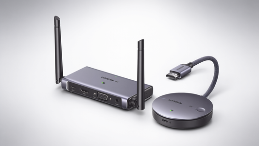Transmisor y Receptor Inalámbrico HDMI / 4K@30Hz / 50m (164 ft) Alcance / Salida HDMI y VGA Simultánea / Audio 3.5mm / Plug & Play / USB-C / Banda 5