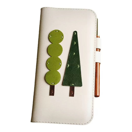 Agenda de piel genuina hecha a mano con árboles de piel (Weeks, A6 o A5 slim)