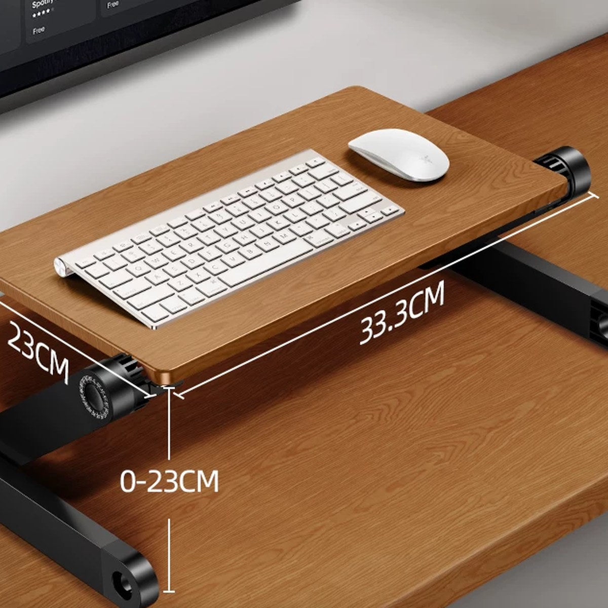 Mesa plegable para laptop y soportes para teclado con altura ajustable (53 × 31.5 o 42 × 26 cm)