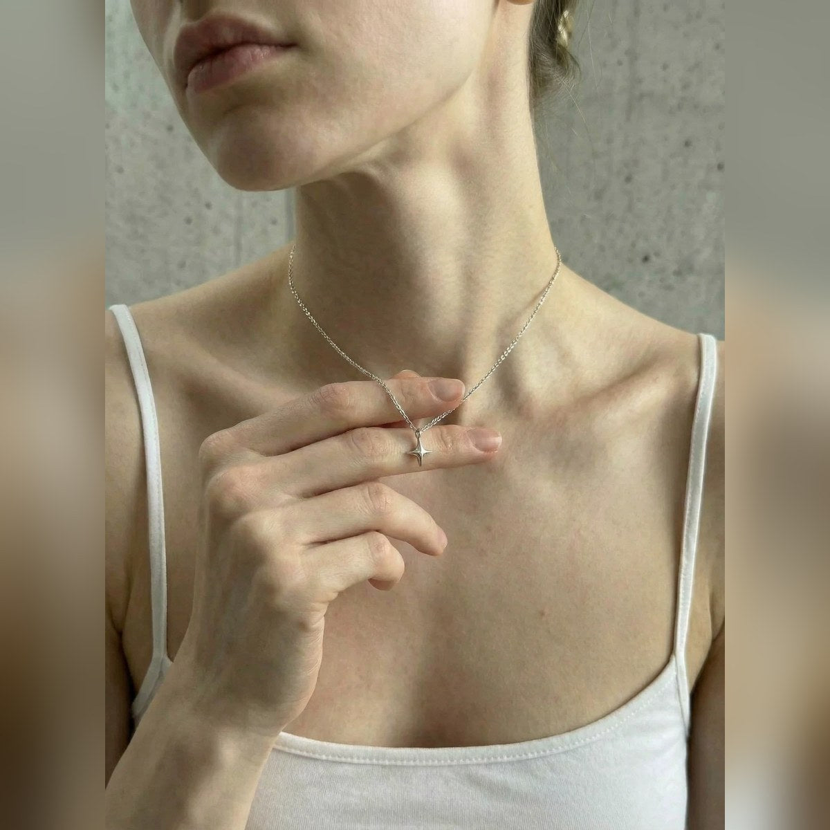 Collar de plata 925 con dije de estrella Destello (ajustable)