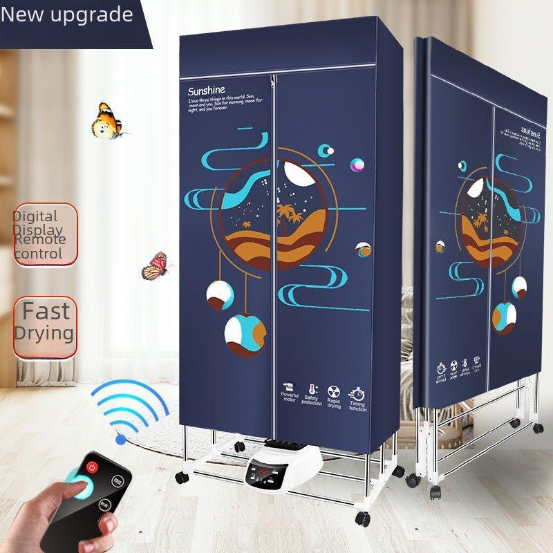 Closet Secador de ropa con control remoto portátil plegable con Luz Ultra Violeta y Esterilización por Iones - Ciaespinoza.com