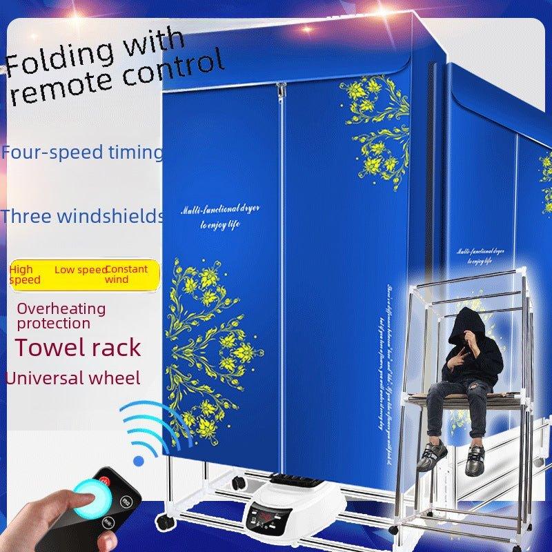 Closet Secador de ropa con control remoto portátil plegable con Luz Ultra Violeta y Esterilización por Iones - Ciaespinoza.com
