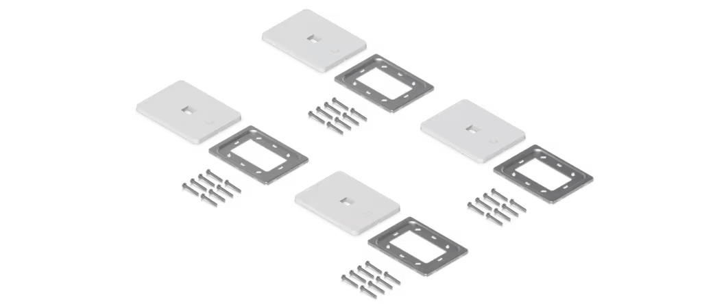 Placa de Pared Vertical Universal para Keystone de 1 Puerto con Cubierta Pintable, Acabado Personalizable, Paquete con 4 Piezas