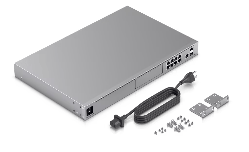 UniFi OS Console: Dream Machine Special Edition, 8 puertos LAN RJ45 con POE, 1 LAN SFP+, 1 WAN 2.5G RJ45 y 1 WAN SFP+, 128 GB de memoria interna.