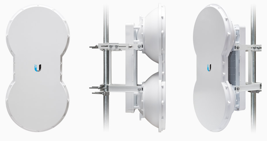 Radio de Backhaul de alta capacidad full duplex, tecnología airFiber hasta 1.2 Gbps, 5 GHz (5470 - 5950 MHz) con antena integrada de 23 dBi