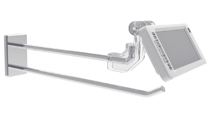 Gancho en T con Placa Trasera Adaptadora para Etiqueta de Tinta Electrónica / AccessPRO / Diametro 5-9 mm / Compatible con 2.13" - 2.66" - 2.9"