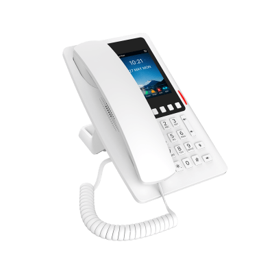 Teléfono IP Hotelero Wi-Fi 6 / Pantalla IPS 3.5" 320x480 / 2 Líneas SIP / 5 Teclas Programables / Puerto USB-A / PoE 802.3af / Audio HD / Diseño