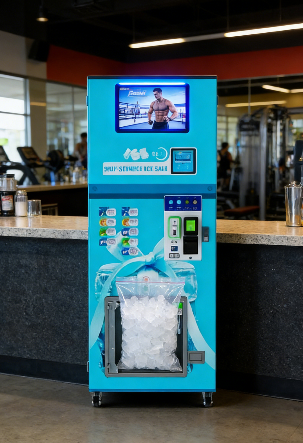 Maquina Dispensadora de Hielo en bolsa y granel de 160kg por dia