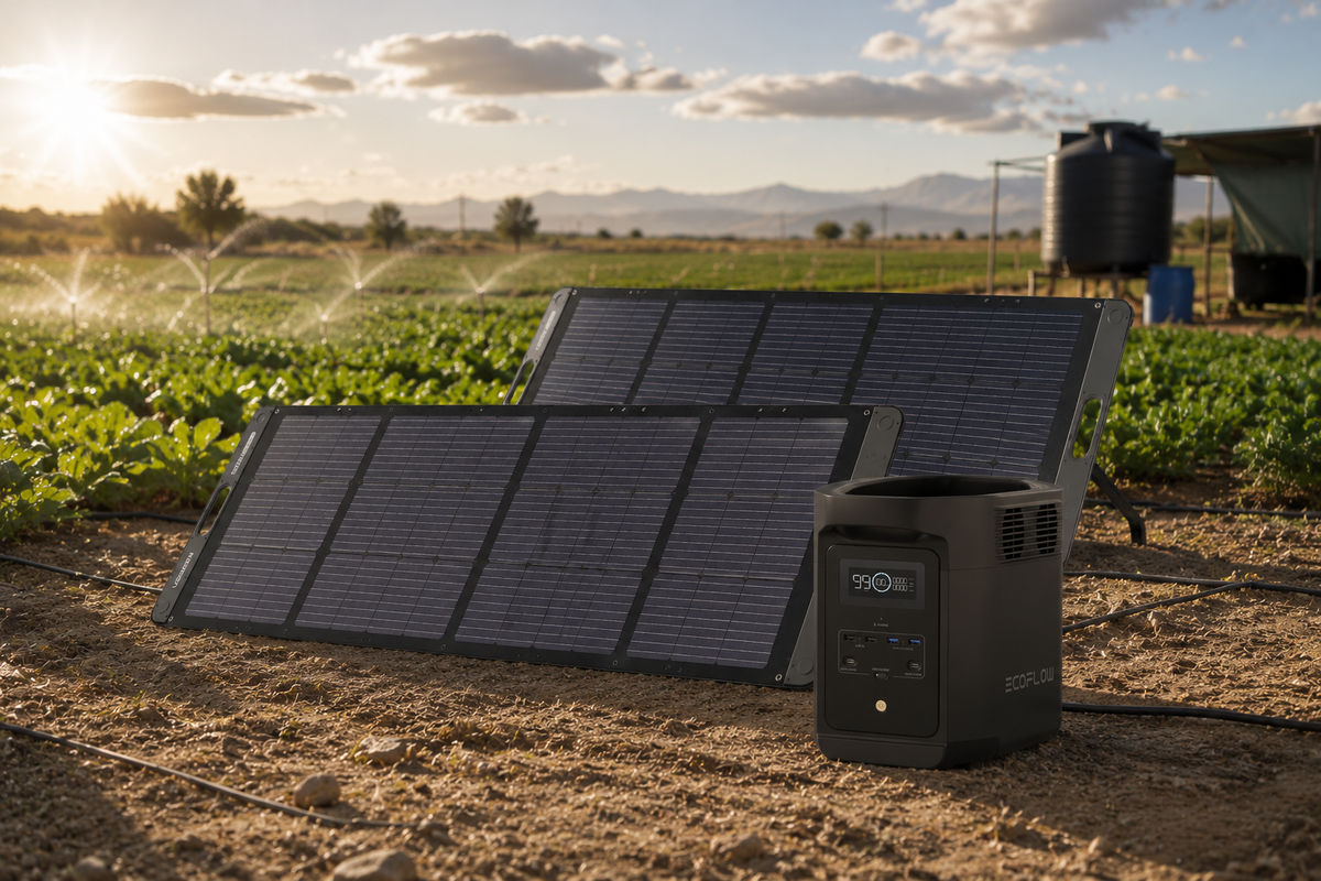 Kit de energía portátil ecoflow E980 y panel solar 200W
