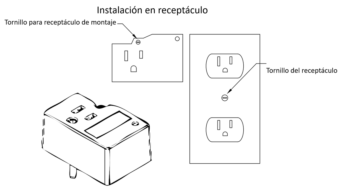 Protector Plug Pared / 120 VCA 15 A / 40,000 A / LED Diagnóstico / Transformadores de Alarma