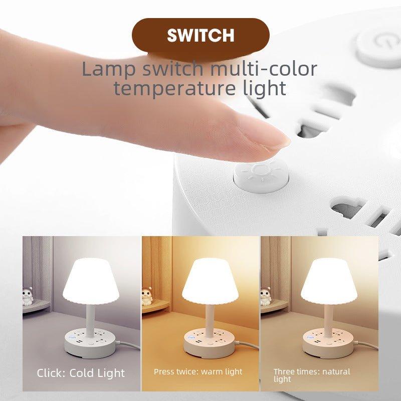 Lampara de escritorio multifunción con enchufe USB, 3 tipos de iluminacion - Ciaespinoza.com