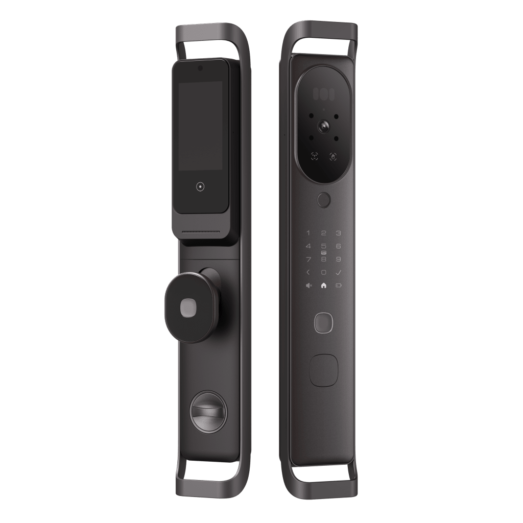 Cerradura Inteligente Multibiométrica / Reconocimiento Facial + Venas Palma + Huella Digital / Teclado Numérico + Tarjetas IC + NFC / Pantalla HD 4.5