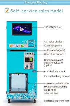 Maquina Expendedora COMBO de 140Kg al dia de Hielo Nuevo diseño con embolsado Semiautomático, Filtro, Pantalla, sistema remoto android y sistema de configuracion local Acepta monedas, billetes, Tarjeta de credito - Ciaespinoza.com