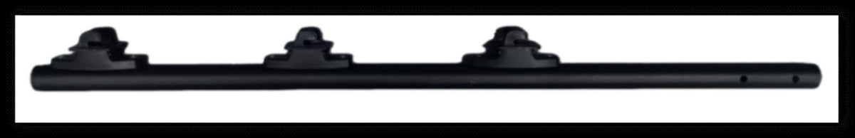 Poste de Paso / Tubo de Acero Galvanizado / Diámetro 1" / Longitud 75 cm / 3 Aisladores / Pintura Negra / Peso 0.5 KG