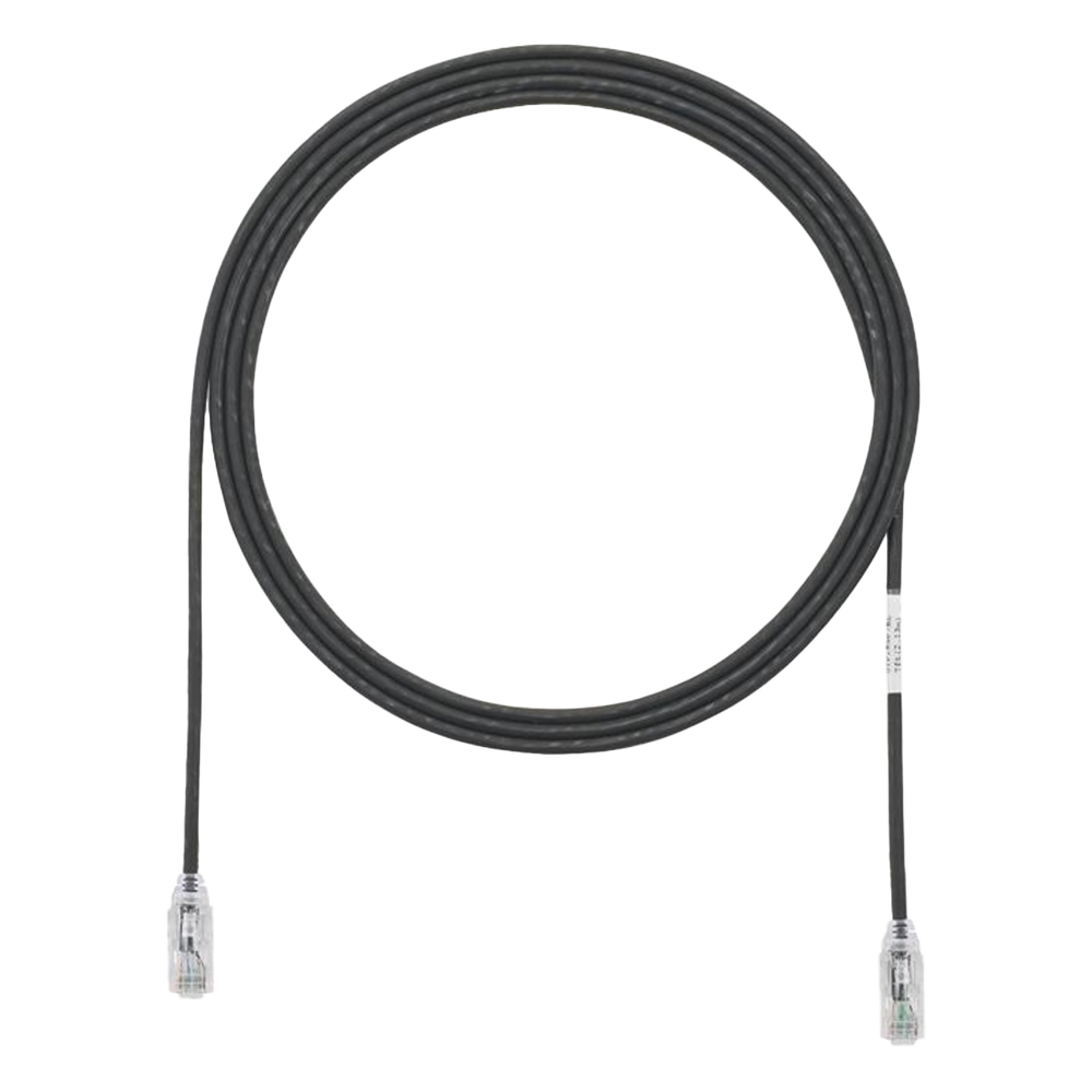 Cable de Parcheo TX6, UTP Cat6, Diámetro Reducido (28AWG), Color Negro, 1.83 Metros (6 Pies)