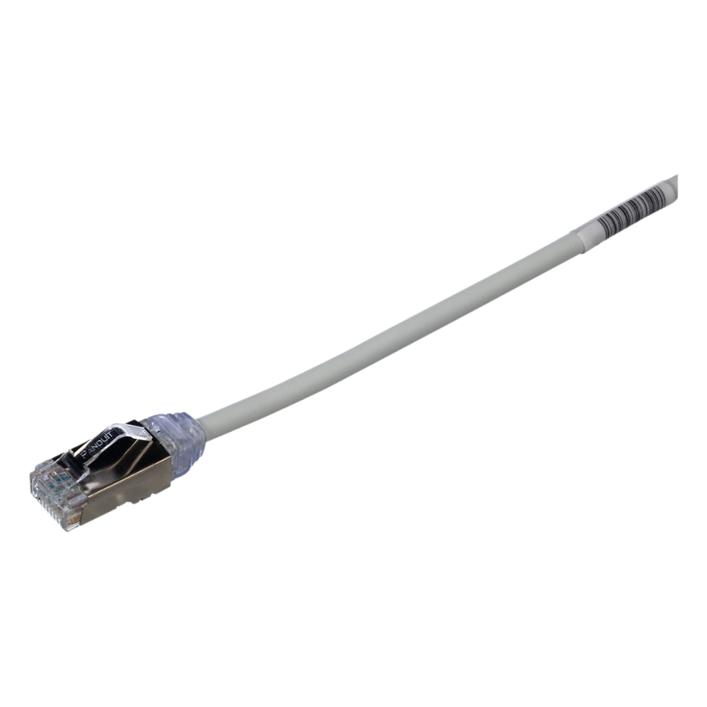 Patch Cord Cat6A, Diametro Reducido 28 AWG, Blindado S/FTP, CM/LS0H, 1 Metro (3.28 Pies), Color Gris