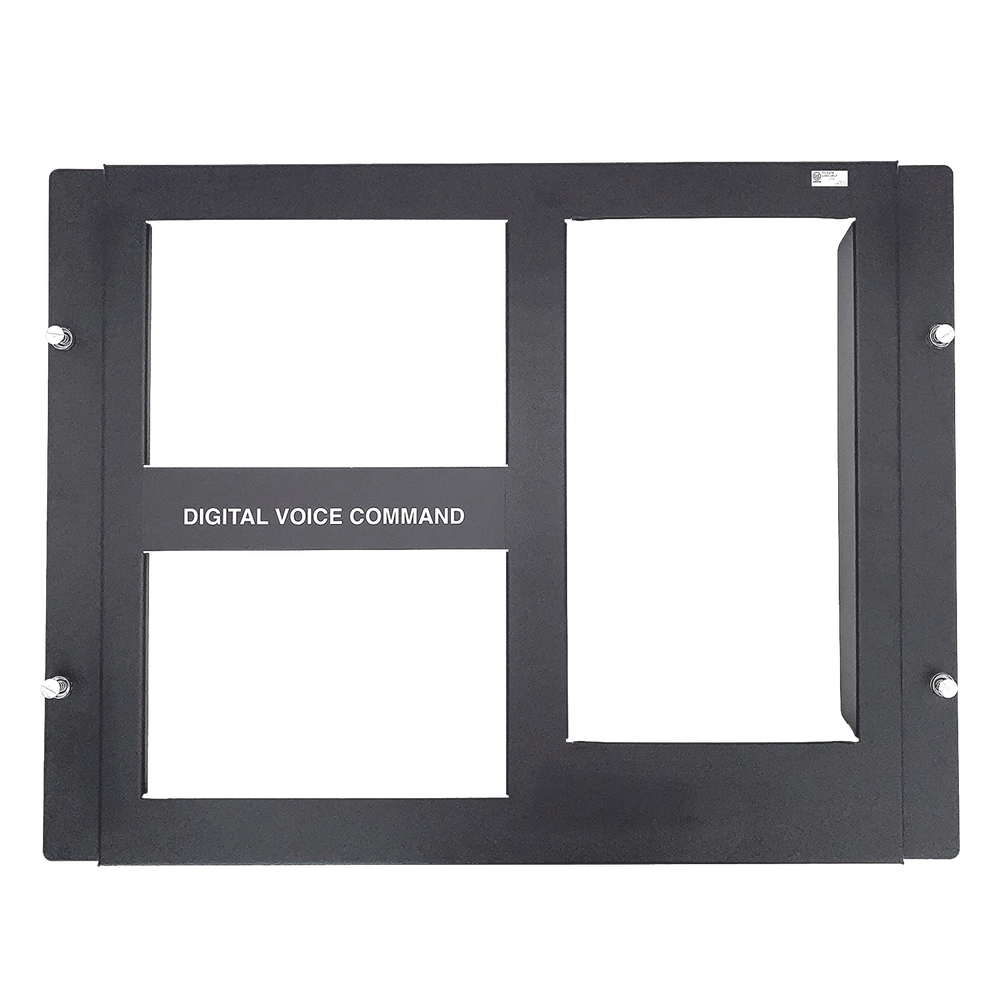 Placa de revestimiento de dos hileras para chasis CA-2 de sistemas de audio DVC / acero calibre 16 / gabinetes serie CAB-4 / negro