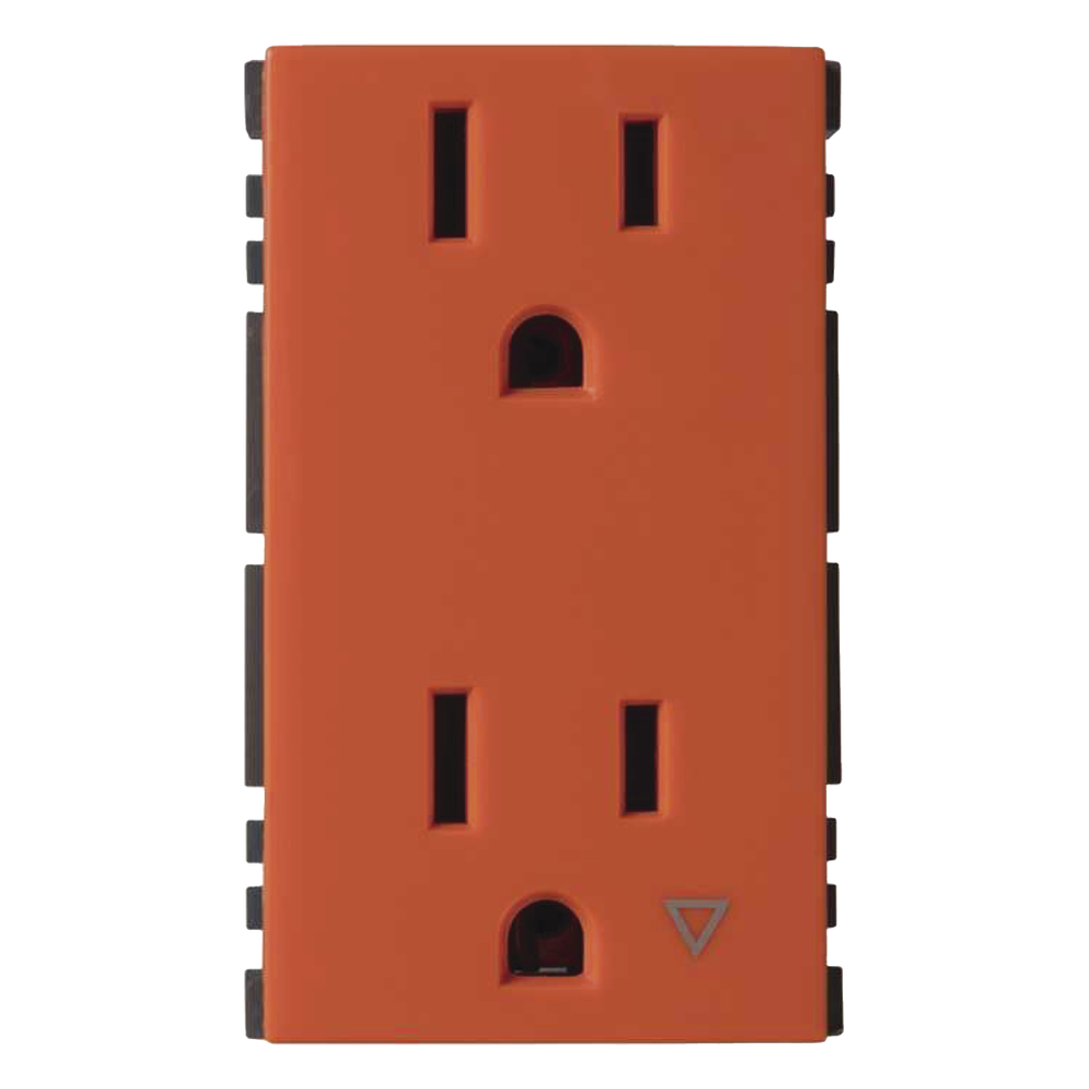 Toma de Corriente Dúplex / Tierra Aislada / 10A 127V / Embornamiento a Tornillo / Color Naranja / Simon 25 Plus