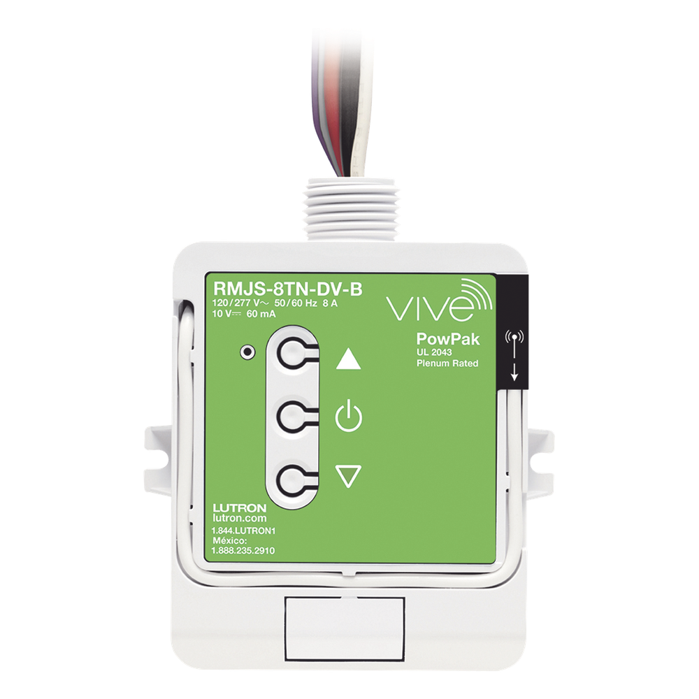 Módulo de atenuación PowPak inalámbrico con control 0-10 V de hasta 60 mA e interruptor de 8 A, 120/277 V, tecnología Clear Connect RF, compatible