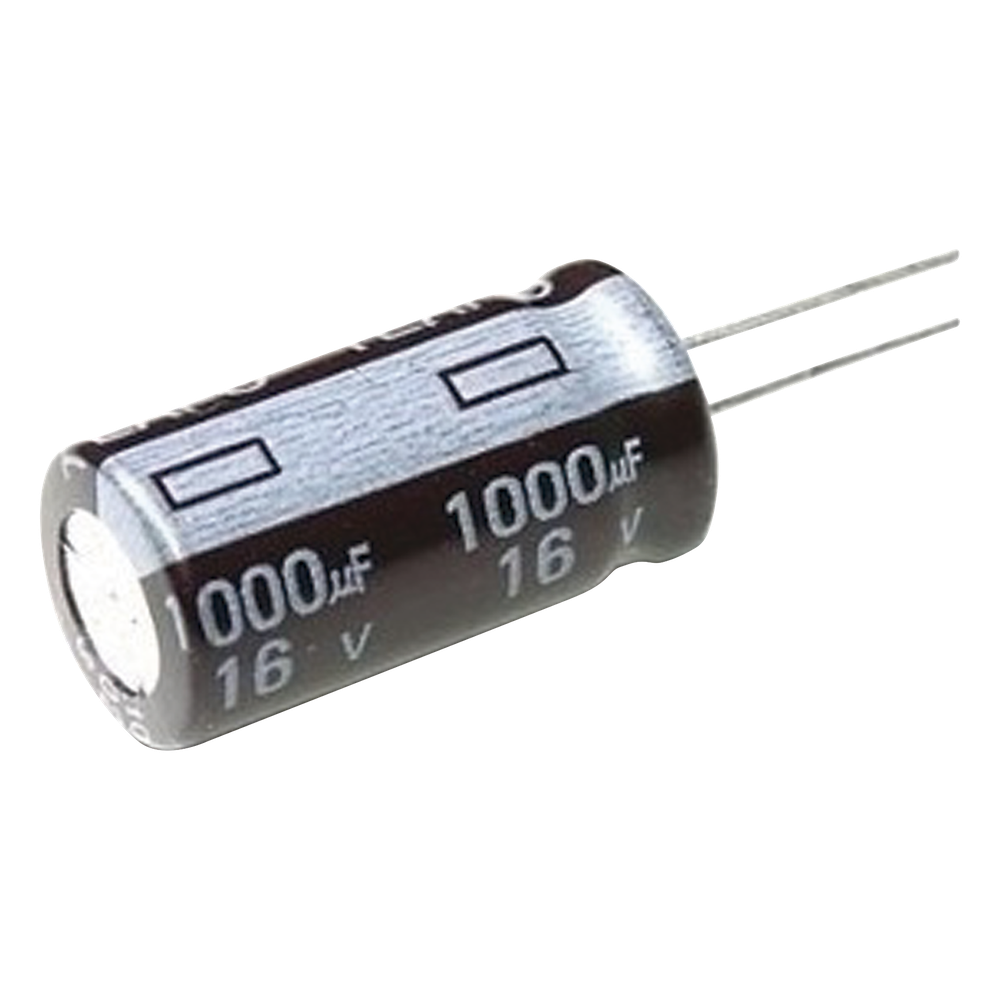 Capacitor Electrolítico de Aluminio, Radial de 1000 µFd, 16 Vcc, 105 °C, 10 x 15 mm