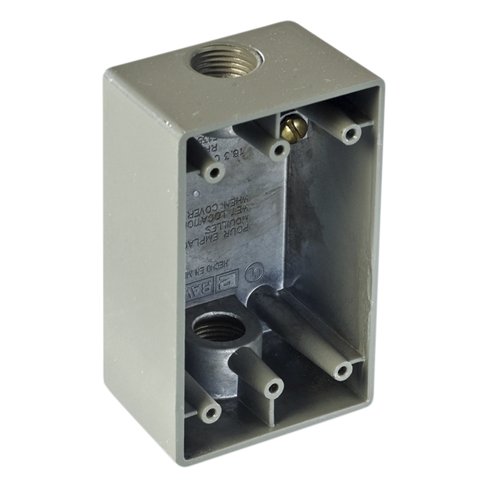 Caja Condulet FS de 3/4" (19.05 mm) con dos bocas a prueba de intemperie.