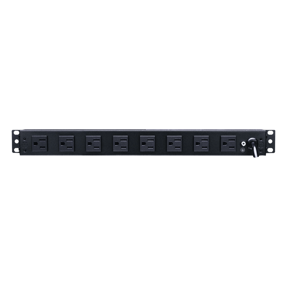 PDU Básico de Montaje en Rack, Con 10 Salidas NEMA 5-15R y Protección Contra Sobretensiones, Enchufe de Entrada NEMA 5-15P, de 19in, 1UR, 15 Amp, 120
