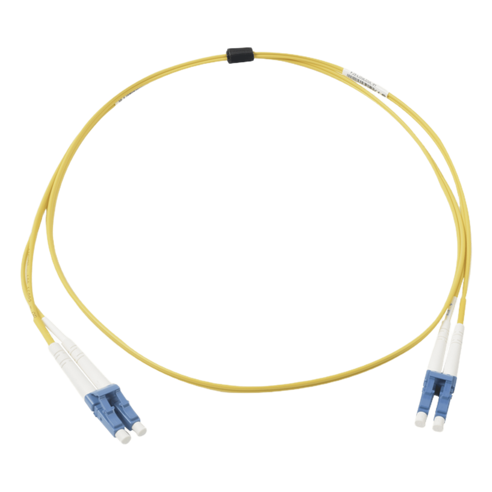 Jumper de Fibra Óptica Monomodo (OS2), XGLO, Riser, LC/UPC-LC/UPC Duplex, OFNR, Color Amarillo, 5 Metros (16.40 Pies)