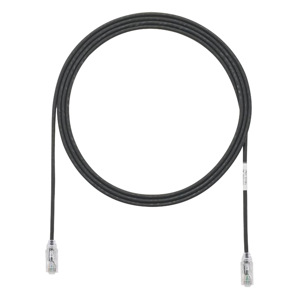 Cable de Parcheo TX6, UTP Cat6, Diámetro Reducido (28AWG), Color Negro, 1.52 Metros (5 Pies)