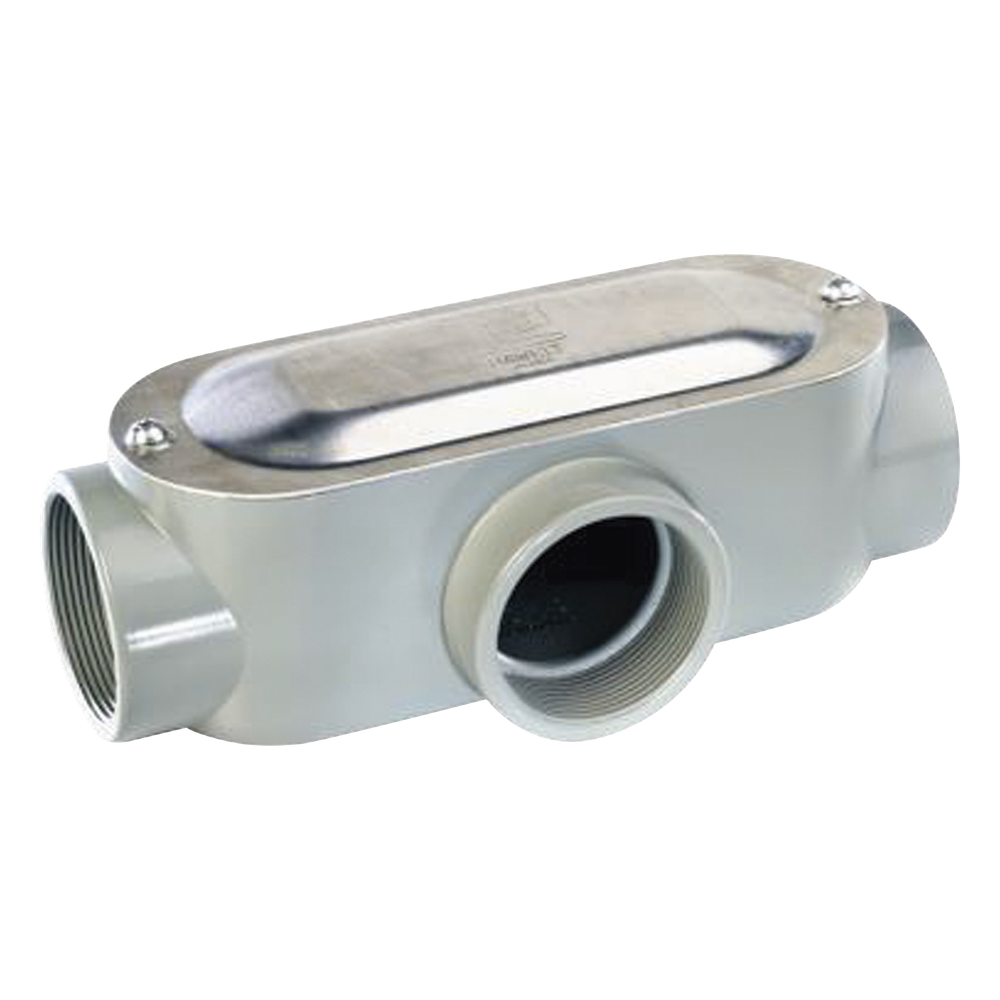 Caja oval roscada tipo T de 2" (50.8) incluye tapa y tornillos.