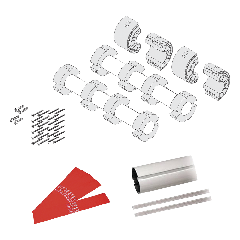 Kit de mástil para barreras GARD8 / Incluye 2 secciones tubulares de 4m / Incluye tiras reflejantes / Incluye unión central