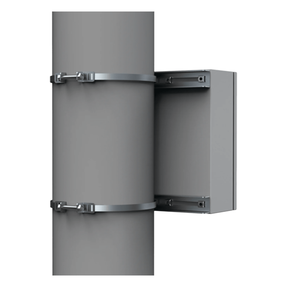 Kit de Fijación para Postes / Enclosure Pole Fixation / Acero Galvanizado / Carga Máxima 900 N / Diámetro Poste 80-250 mm (3.15-9.84 in) / 2 Perfiles