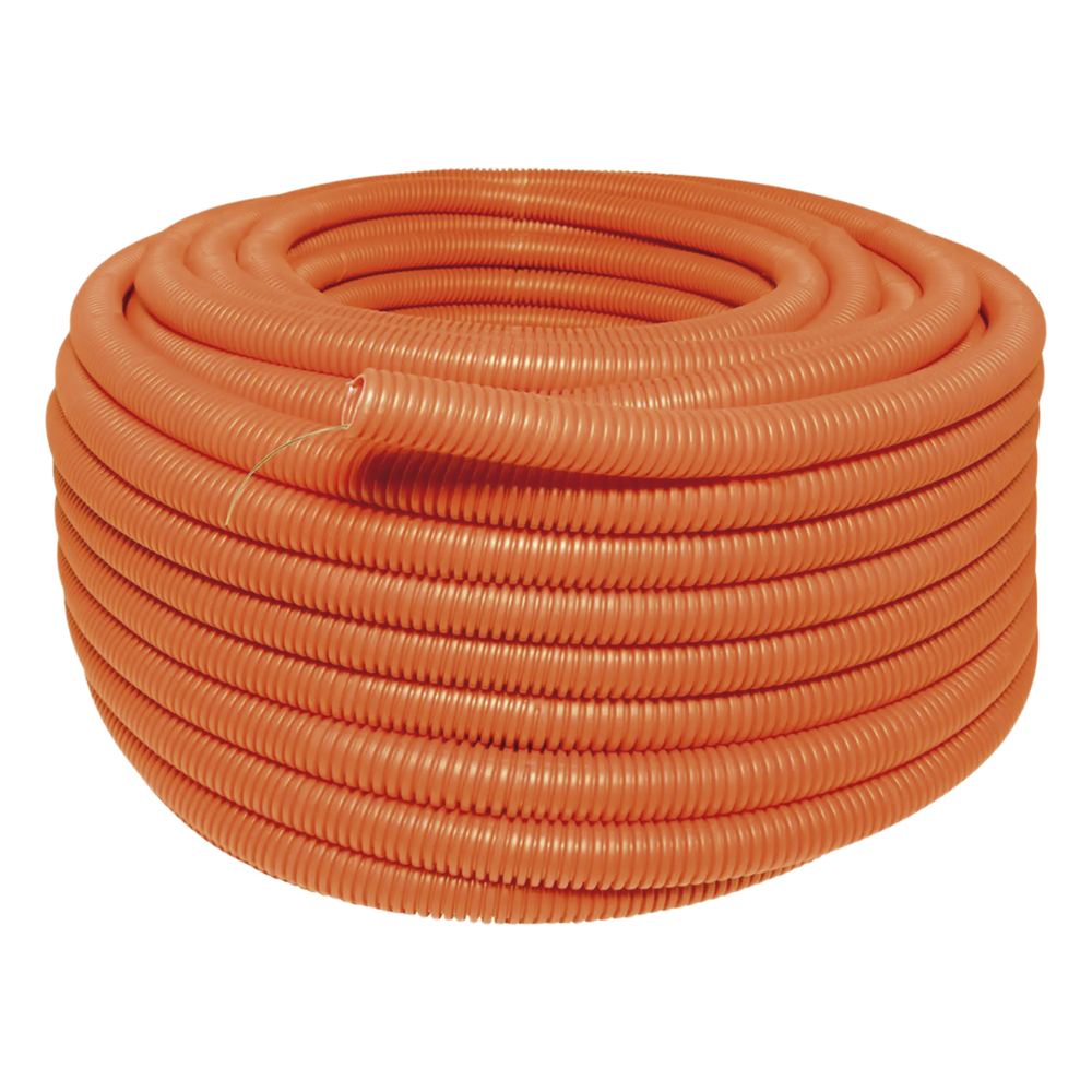 Manguera Poliducto Corrugado 3/4" x 50 m, Con Guía, Polietileno Alta Densidad HDPE, Resistente a Intemperie.