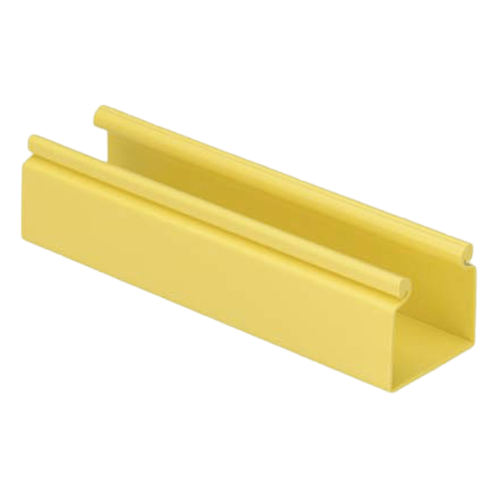 Canaleta FiberRunner™ 2X2 sin Tapa, de PVC Rígido, Con Orificios de Montaje, Color Amarillo, 1.8 m de Largo