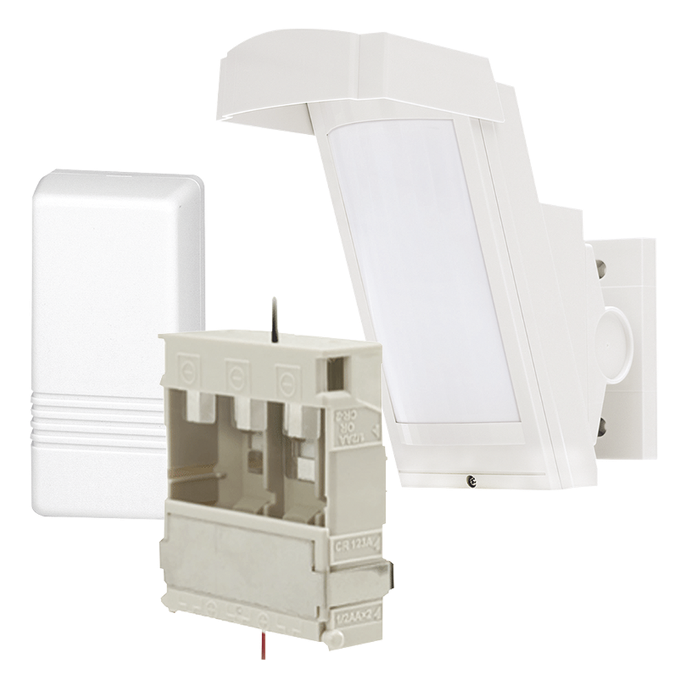 Detector de Movimiento PIR Antimascara / 100% Exterior / Inalámbrico / Hasta 12 metros a 85°; de cobertura/ Instalación a 3 metros / Incluye