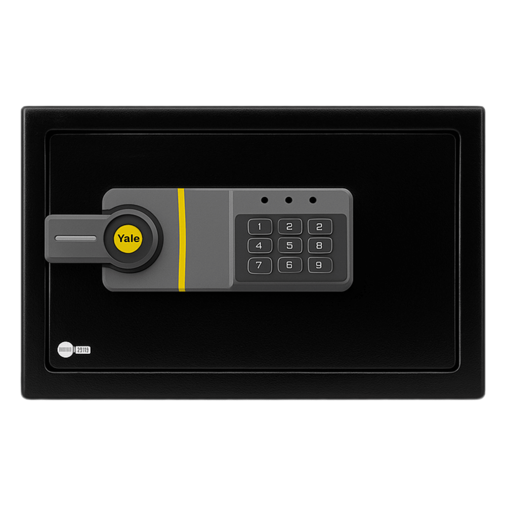 Caja Fuerte Electrónica Residencial / Sistema de Apertura por Código 3-8 Dígitos / Llave de Emergencia / Bloqueo de Seguridad 5 Minutos / Indicadores