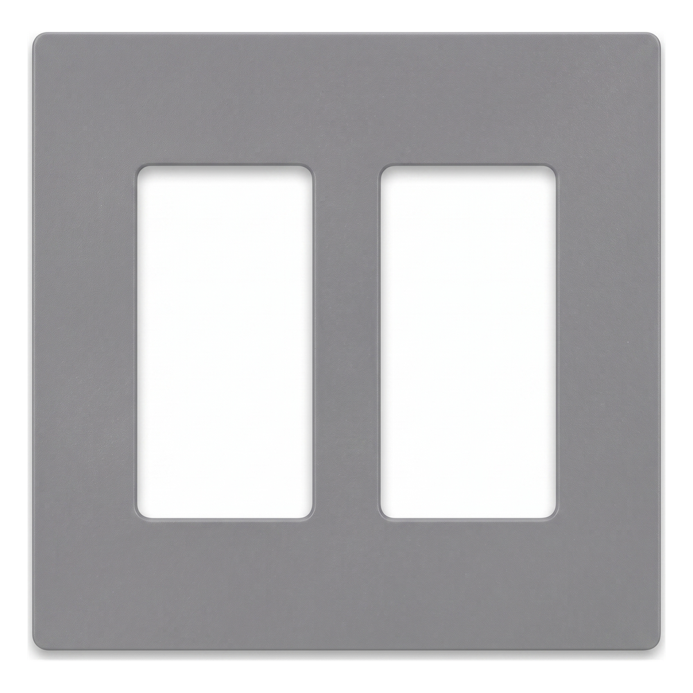 Placa de pared Claro de 2 espacios sin tornillos visibles, para atenuadores, apagadores y controles Lutron con apertura tipo Designer, acabado