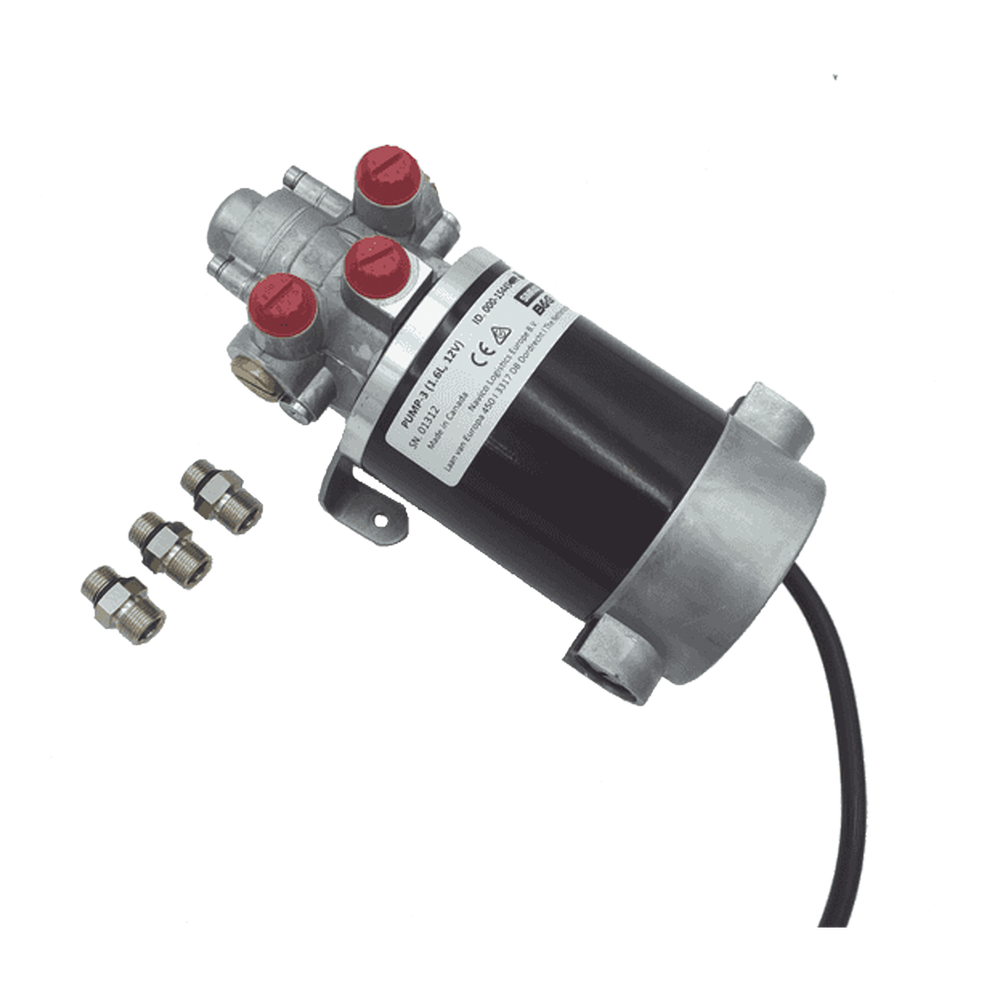 Bomba Hidráulica Reversible PUMP-3 / 12V DC / Flujo 1.6L (98 cu.in) por Minuto / Cilindro 160-550 cc (9.8 - 33.5 cu.in) / Conexiones ORB / Incluye 3