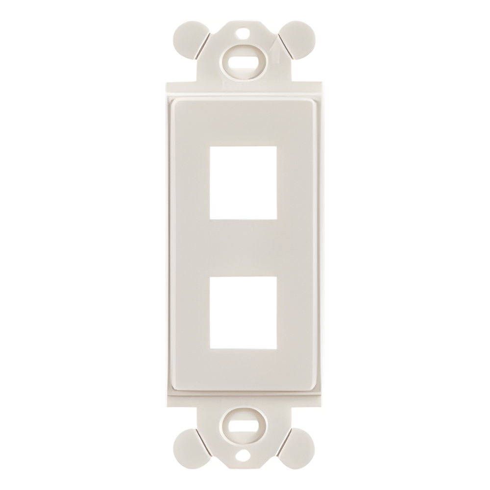 Marco de Módulo Dúplex, Para Placas Frontales Estándar GFCI, Acepta 2 Módulos Keystone, Color Blanco