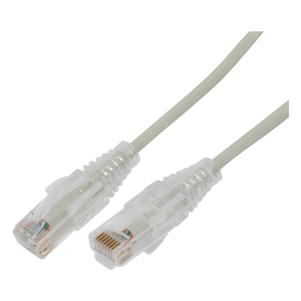 Cable de Parcheo Slim UTP Cat6A - 5 Metros (16.40 Pies) Gris, Diámetro Reducido (28 AWG)