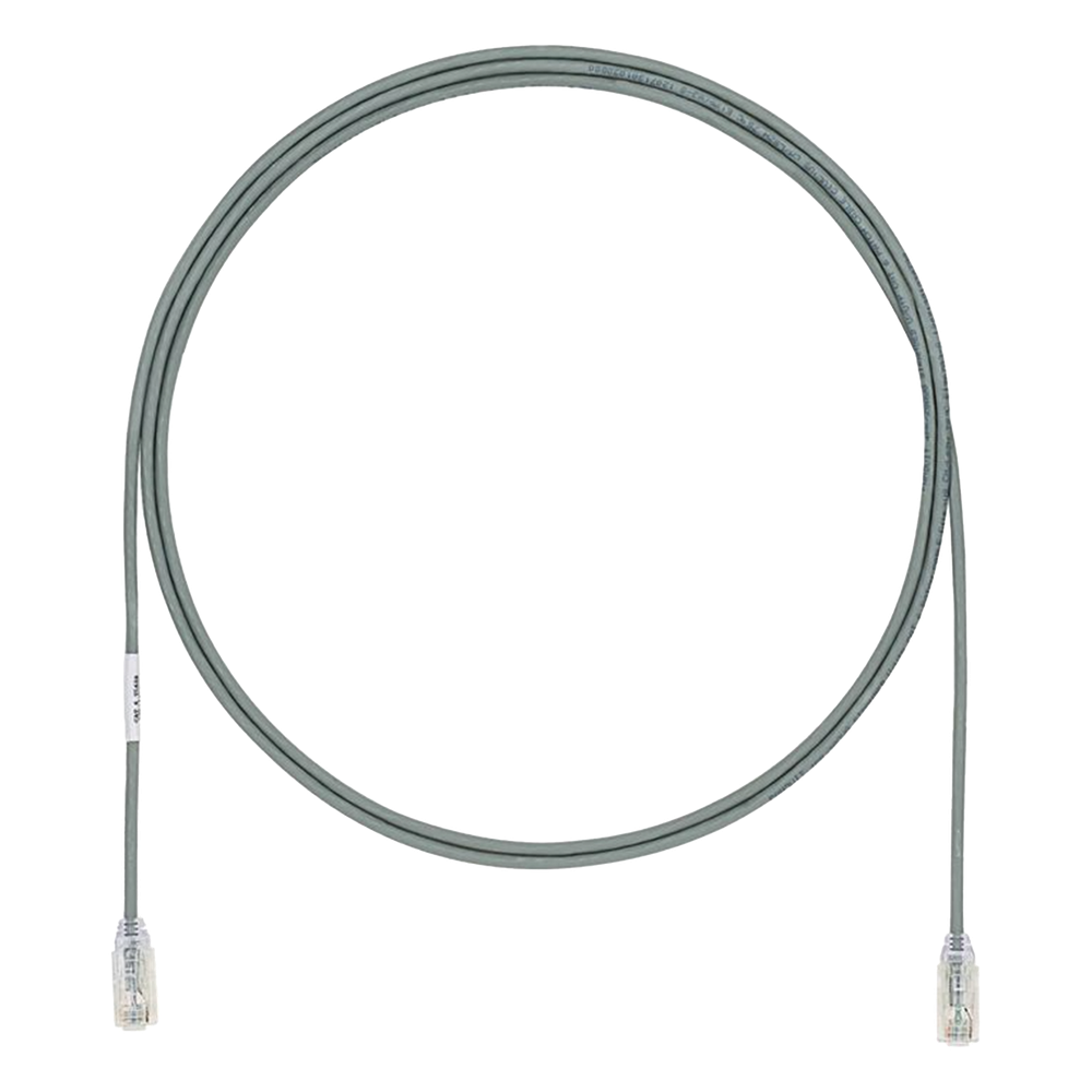 Cable de Parcheo TX6, UTP Cat6, Diámetro Reducido (28AWG), Color Gris, 0.91 Metros (3 Pies)