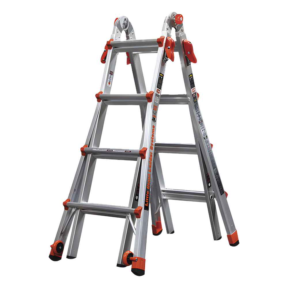 Escalera Multi-Posiciones de 5.18 m (17') para Superficies Inclinadas (SKU 15417-001).