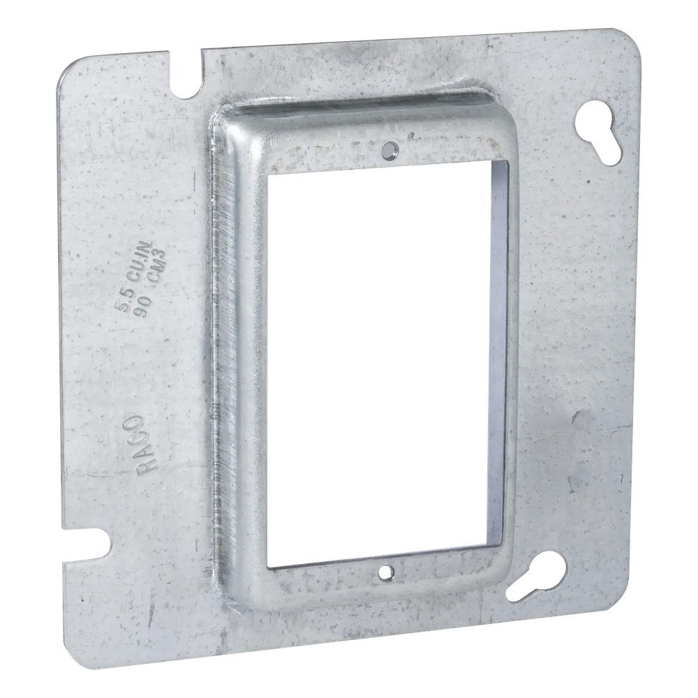 Sobretapa Cuadrada Galvanizada para Caja de 4 11-16" / Realce de 3/4".